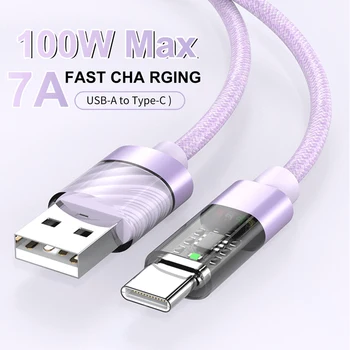 100 Вт Супер Быстрая Зарядка USB Type-C Кабель Для iPhone 15 Xiaomi Samsung Huawei OnePlus OPPO/ViVo Мобильный Телефон 1 М Кабель Для Передачи Данных