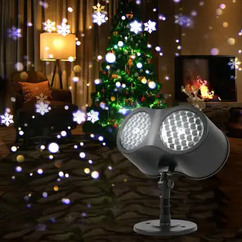 2 / 1ШТ Рождественский Проектор Snowflake Light EU / UK / US Snow Outdoor Indoor LED Stage Lights Лазерные Проекционные Огни Party Decor Lamp