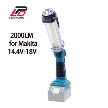2000ЛМ 14,4 В-18 В для светодиодной рабочей лампы Makita, литиевый аккумулятор, USB-фонарик, новый портативный фонарик