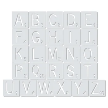 26ШТ многоразовых букв Scrabble, алфавитов, трафаретов для рисования, шаблонов для украшения стен дома 4x4 дюйма