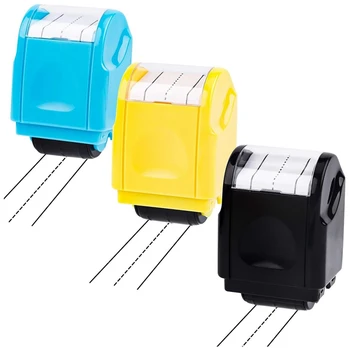 3шт роликовых штампов, самоклеящихся пунктирных линий рукописного ввода, тренировочных роликовых штампов (черный, синий, желтый)
