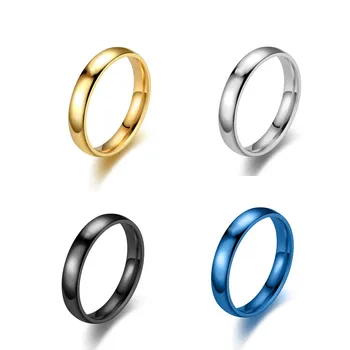 4 мм Женские кольца Изысканные модные украшения Мужские Кольца Из нержавеющей стали Обручальные кольца на годовщину помолвки Аксессуары