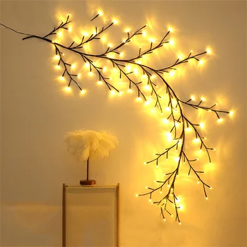 7,5-футовое осветительное растение из ивовой лозы, ветви рождественской елки своими руками, искусственная елочная лоза, 144 светодиода, розетка для веток