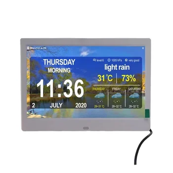 Высококачественные 10-дюймовые метеостанции с мировым временем, цифровые часы, светодиодный индикатор для отображения фото-видео кадров