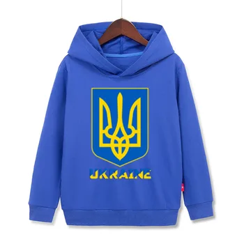 Детские толстовки с героями мультфильмов с логотипом Украины, 100% хлопок, толстовки с капюшоном для мальчиков и девочек, топы детской одежды в украинском стиле харадзюку 90-х годов с принтом