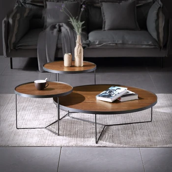 Журнальный столик в скандинавском стиле, 3 предмета, импортный журнальный столик из шифера, круглый комбинированный набор для маленькой квартиры, мебель для театра Muebles