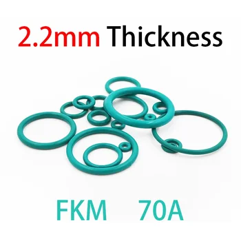 Зеленые уплотнительные кольца из фторкаучука толщиной FKM CS2,2 мм, уплотнительная прокладка ORing, шайба, уплотнительное кольцо, устойчивость к коррозии и износу