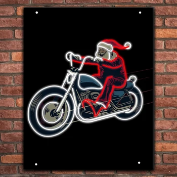 Индивидуальный Санта-Клаус для езды на мотоцикле, Супер Большая Лыжная неоновая вывеска, Новогоднее украшение дома.