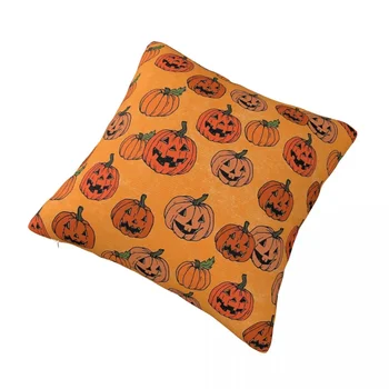 Квадратная наволочка с тыквой на Хэллоуин или День Благодарения, подушка из полиэстера, декоративная удобная подушка на молнии для дома