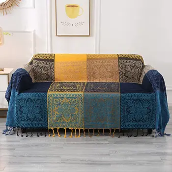 многоцелевое богемное клетчатое покрывало для дивана-кровати, шикарное декоративное покрывало в стиле бохо, покрывало для дивана, покрывало для пикника на открытом воздухе