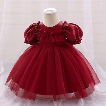 Модное платье принцессы для девочек, кружевное сетчатое вечернее платье с коротким рукавом для маленьких девочек, Летние вечерние платья для девочек 1-3 лет