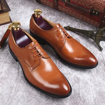 Новая черно-коричневая мужская модельная обувь ручной работы, мужские оксфорды из натуральной кожи, Итальянские Классические винтажные мужские туфли-броги на шнуровке, оксфорды