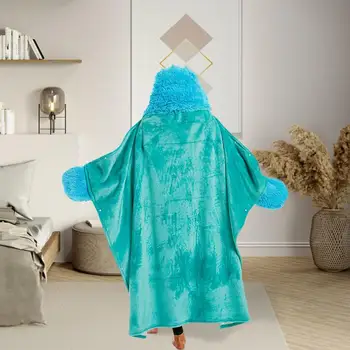 Одеяло с капюшоном с динозавром, фланелевое носимое удобное одеяло с капюшоном, подходящая для семьи одежда, зимние принадлежности для Хэллоуина