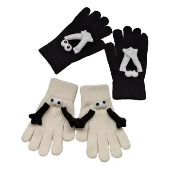 Перчатки для рук с пятью пальцами, милые перчатки корейской версии из мягкой шерсти, велосипедные теплые вязаные перчатки осенью и зимой