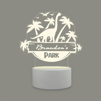Пользовательское название Динозавр 3D Светодиодные лампы для спальни Фестиваль Домашний Прикроватный декор lampe led