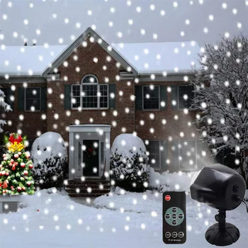 Проектор рождественского освещения для снегопада, светодиодные снежные фонари с дистанционным управлением, проектор праздничных снежинок, подсветка для ландшафтного декора дома