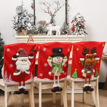 Рождественский чехол для спинки стула, съемный Моющийся Протектор для стула в столовой Для Рождественского банкета, декора кухни и столовой