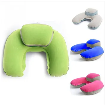 Складная U-образная подушка для поддержки шеи, Надувная подушка из пены с эффектом памяти, подушка для путешествий, Супер мягкие подушки для шеи, воздушный самолет