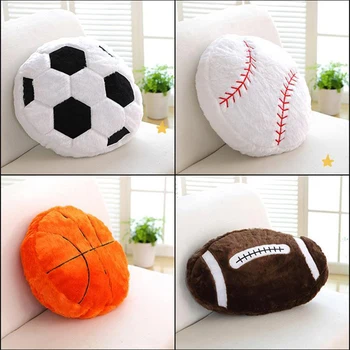 Спортивная подушка для баскетбола, футбола, регби, Пушистая мягкая подушка для украшения спальни