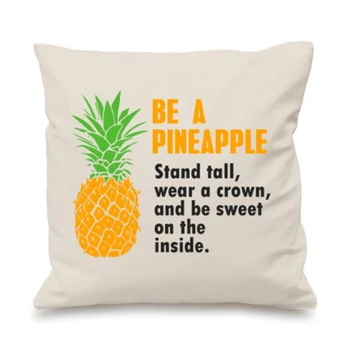 Чехол для подушки Funny Be A Pineapple, новинка, цитата, наволочка с ананасом, наволочки для автомобильных сидений, чехлы для подарков, домашний декор 18 дюймов